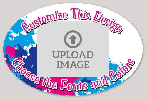 Color Splat Logo - Oval Sticker with Color Splat & Upload | MakeStickers