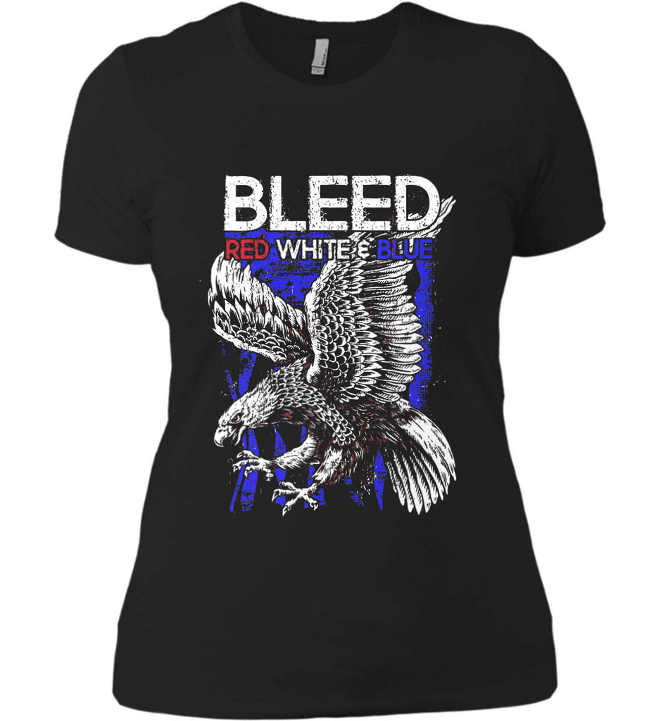 Lady Red White and Blue Eagles Logo - BLEED Red, White & Blue. Women's: Girly T-Shirt. Patriot / Patriotic ...