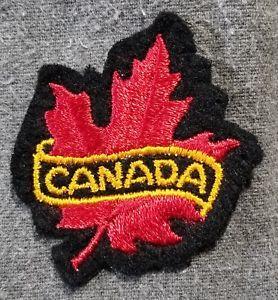 Red Canadian Leaf Logo - LMH PATCH Woven Badge CANADA Red MAPLE LEAF Logo Canadian Crest