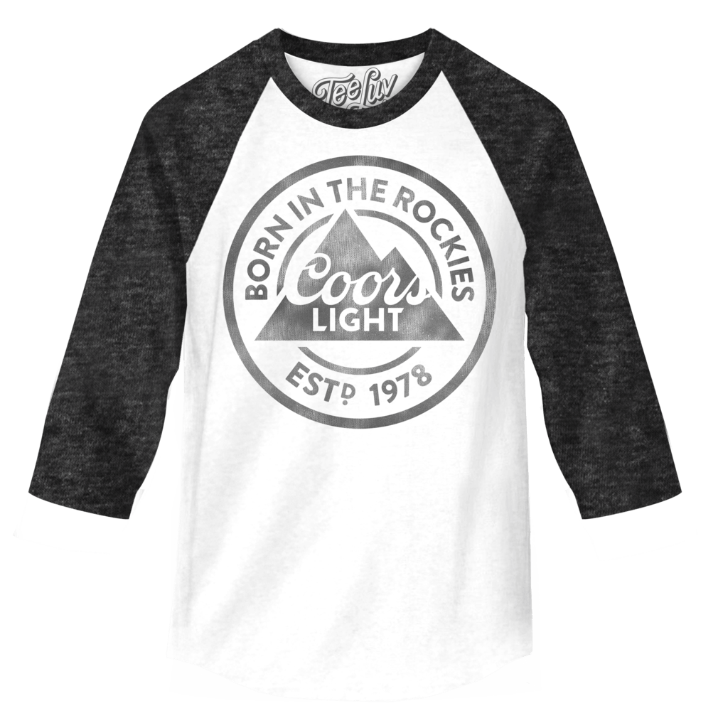 Coors Beer Logo - Coors Light Born In The Rockies 3 4 Sleeve Raglan Jersey