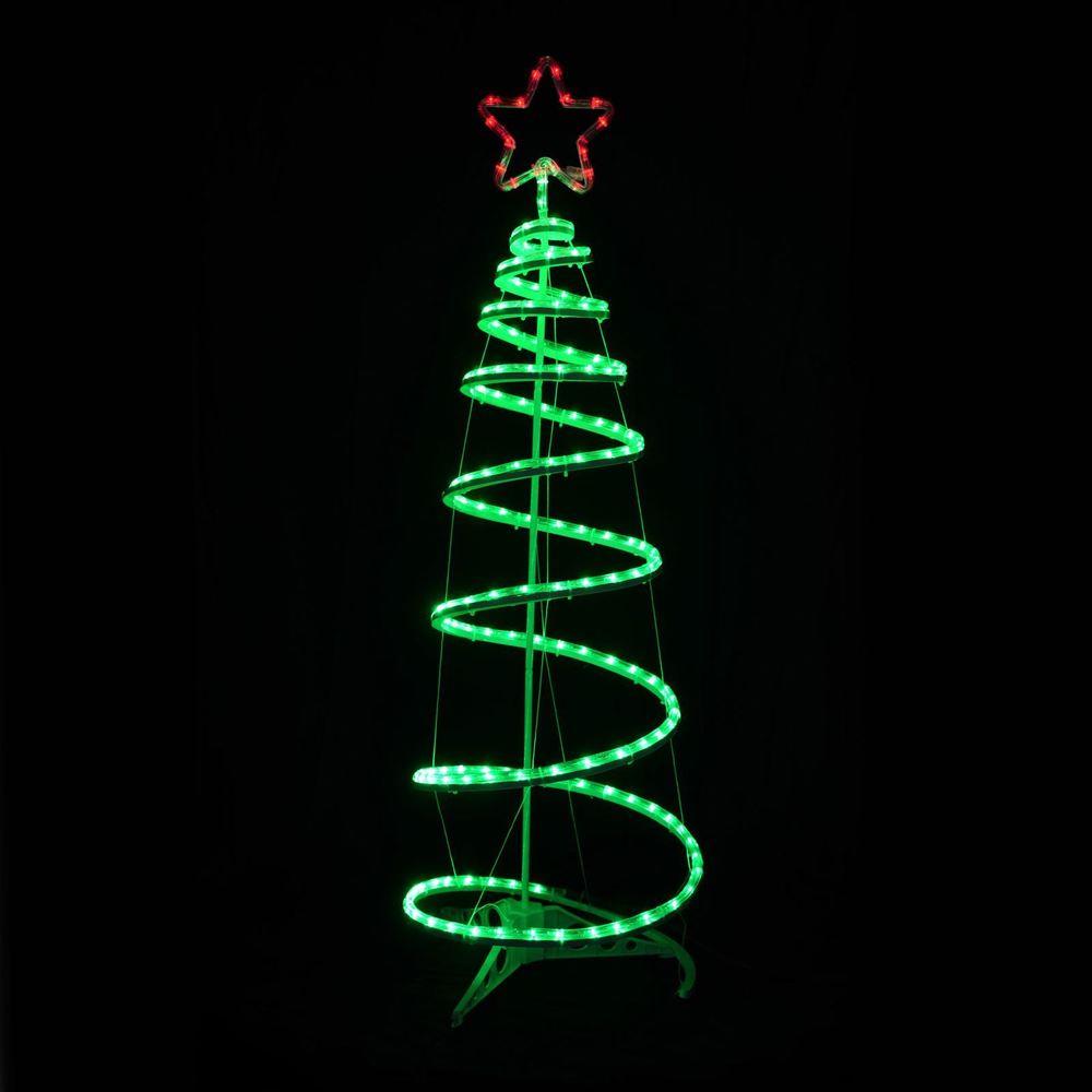 Green Tree with Red S Logo - New 120cm Bright Green LED Ropelight Christmas Xmas Tree / Star