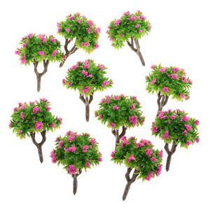 Green Tree with Red S Logo - 55mm/2.2'' 1:200 Scale 10x Green Tree Rose Red Flower Miniature ...