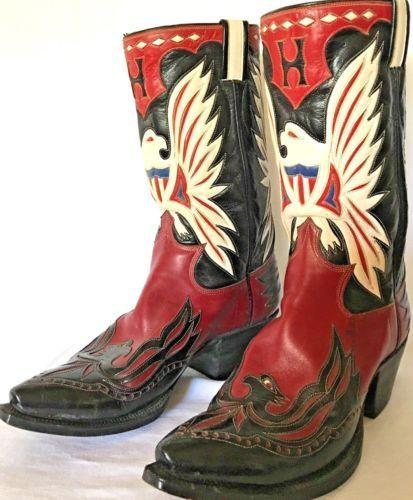 Lady Red White and Blue Eagles Logo - Vintage-JESSES-Womens-Cowboy-Boots-U-S-Eagles-Red-White-Blue-Black ...