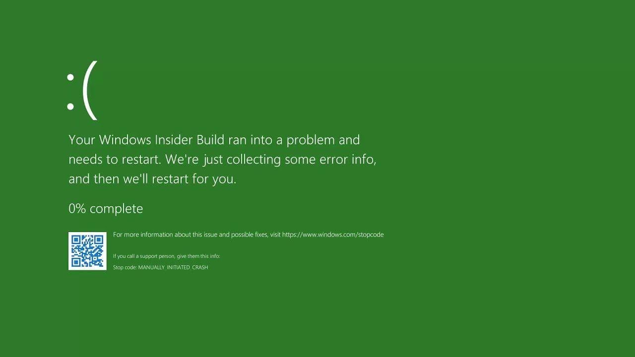 Lime Green Windows Logo - Windows 10 Green Screen of Death