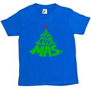 Green Tree with Red S Logo - Merry Christmas Green Tree With Red Star On Top Kids Boys / Girls T ...