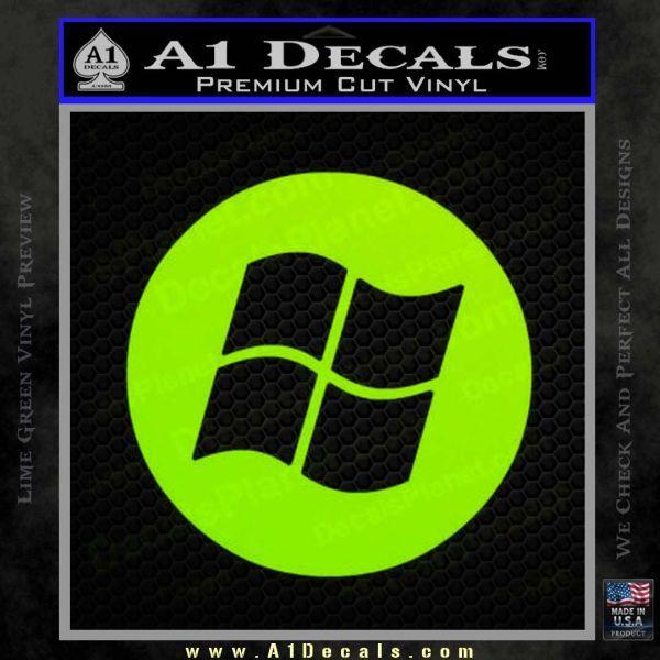 Lime Green Windows Logo - Windows Circle Decal Sticker A1 Decals