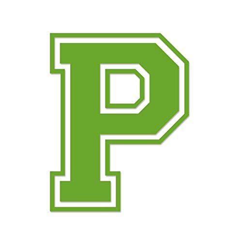 Lime Green Windows Logo - Applicable Pun Varsity Letter P Decal Outdoor Use on Cars