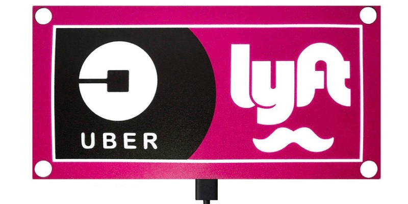 Lyft Mustache Logo - The 7 Best Lyft and Uber Light-Up Signs for Your Car | Ridester.com