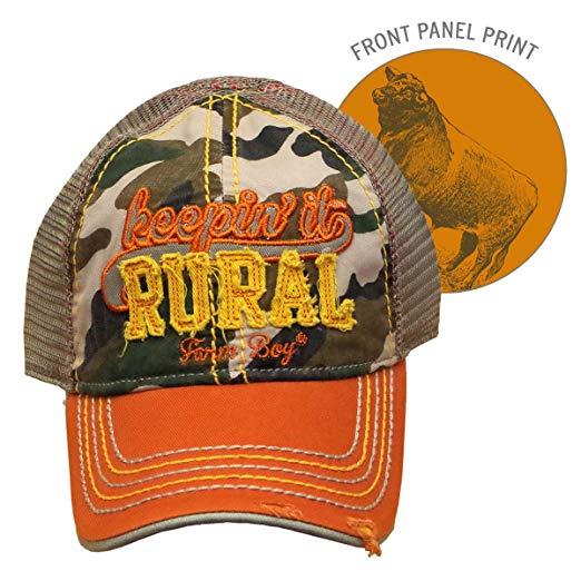 Rural Cap Logo - Amazon.com: Farm Boy Farm Girl Mens Kid s Keepin It Rural Cap M/L ...