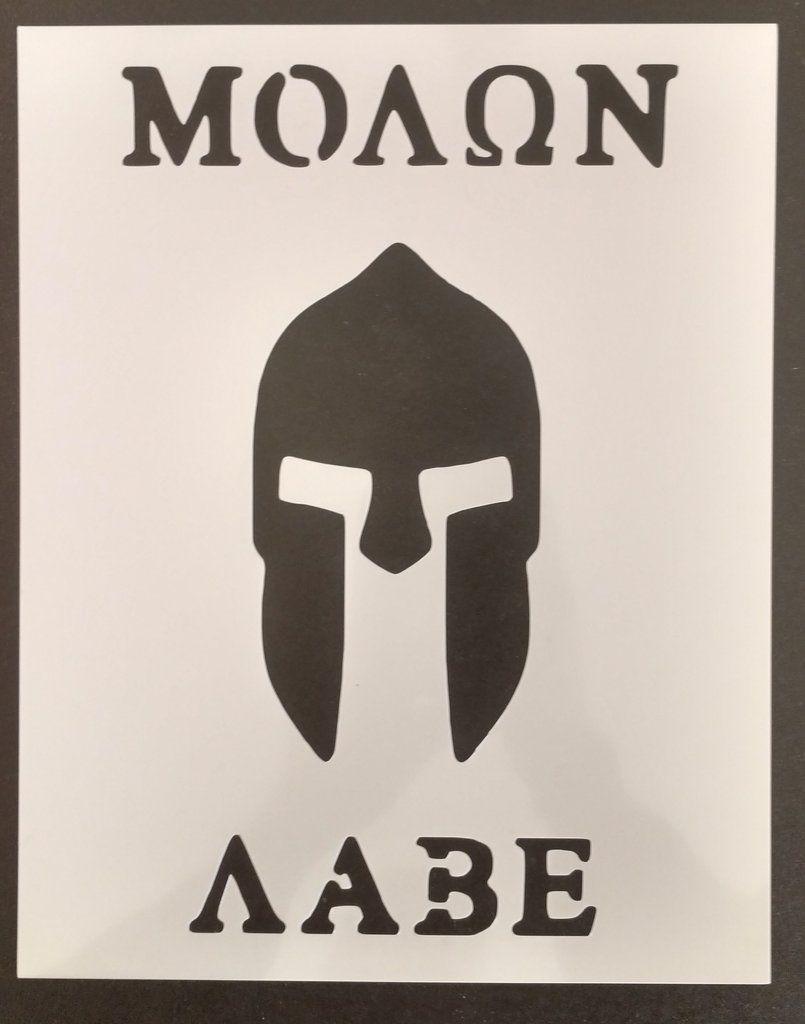 Spartan Stencil Logo - Spartan Come Take Them Molon Labe