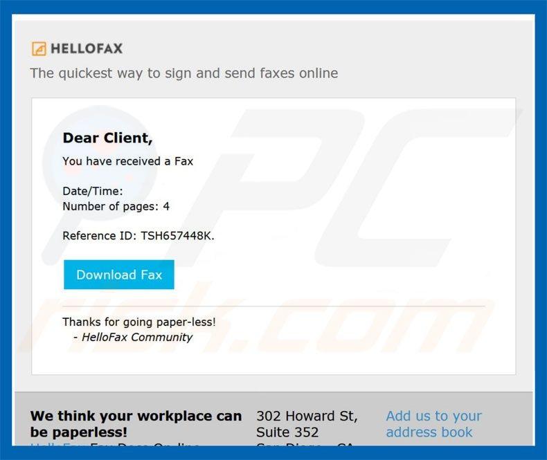 Fax Email Logo - How to remove Here Is Your Fax Email Virus - Virus removal instructions