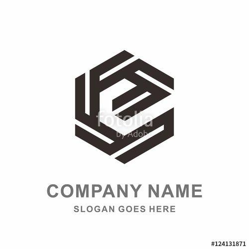 Double E Logo - Monogram Letter E Geometric Hexagon Double Strips Vector Logo Design ...