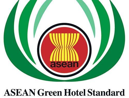 Red and Green Hotels Logo - Green Eco Hotels Resorts. ISO 14001 Hotels