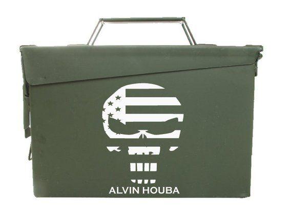 Ammo Box Logo - Personalized Ammo Box Punisher Skull American Flag ammo