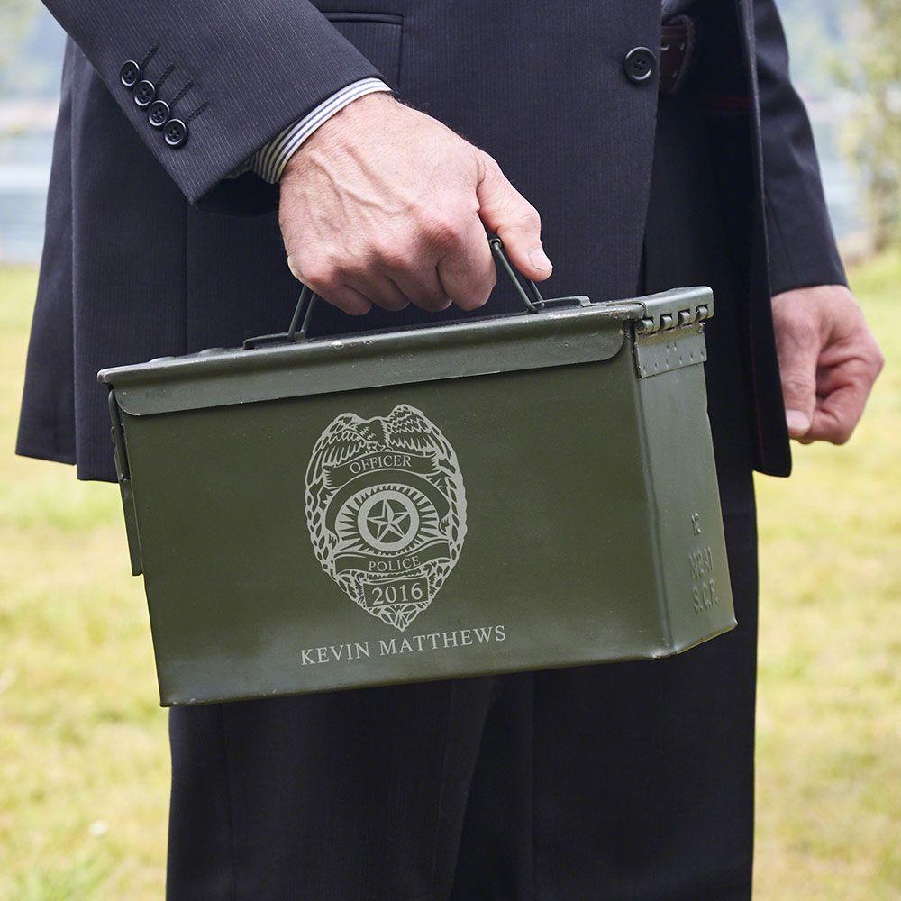 Ammo Box Logo - Police Badge Personalized Ammunition Box