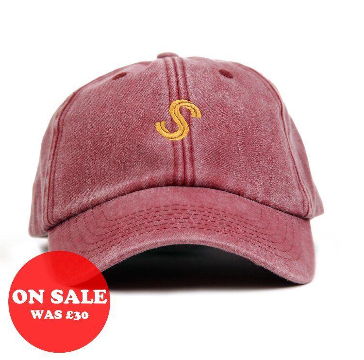 Gold Red S Logo - S Logo Dad Cap - Washed Red / Gold | Signature Clothing