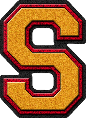 Gold Red S Logo - Presentation Alphabets: Gold & Cardinal Red Varsity Letter S