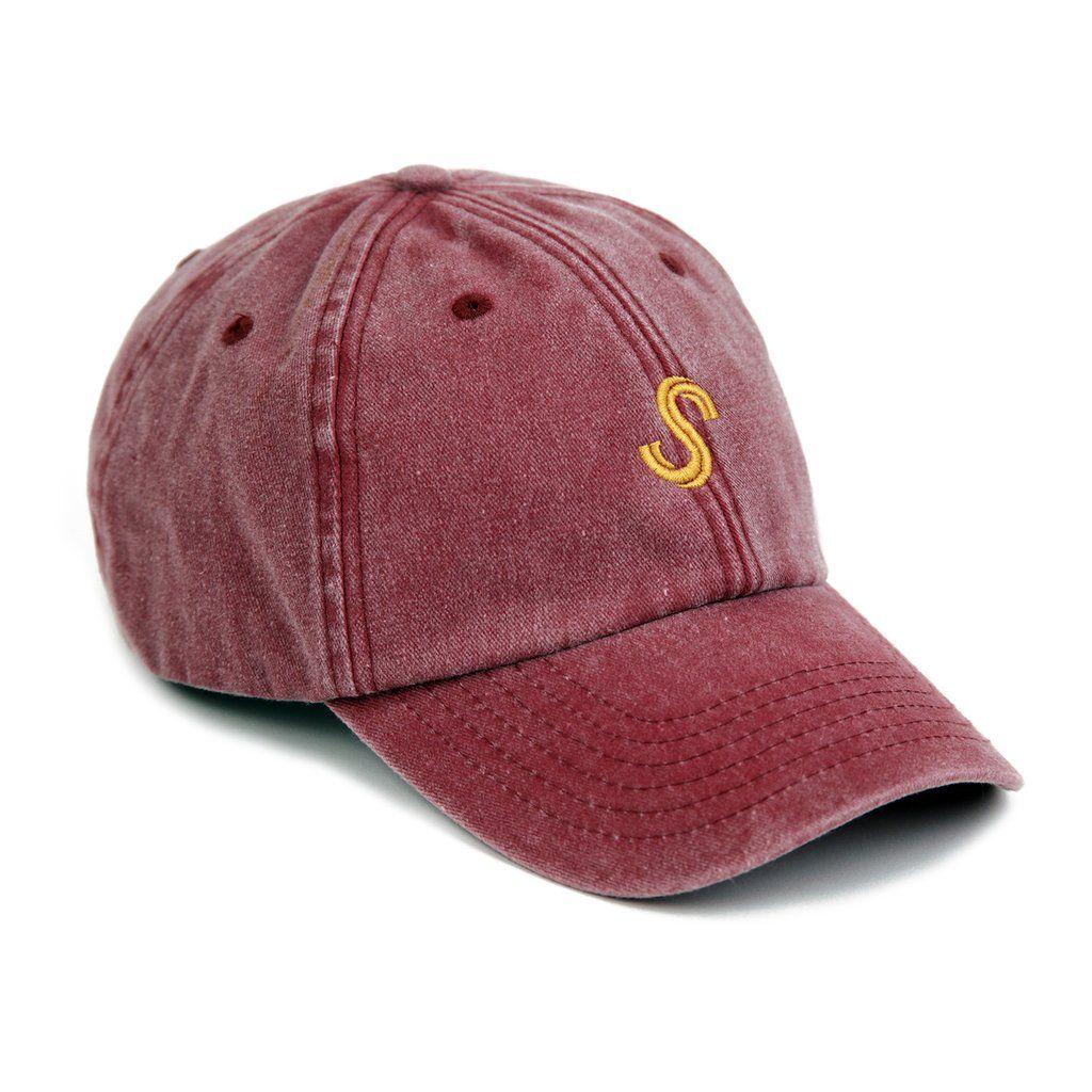 Gold Red S Logo - S LOGO DAD CAP - WASHED RED / GOLD – Beans & Boards