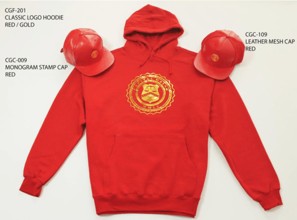 Gold Red S Logo - CLASSIC LOGO HOODIE: RED GOLD