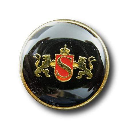 Gold Red S Logo - Knopfparadies Sewing Buttons - Set of 6 Classic Metal Blazer Buttons ...