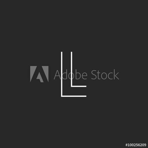 Modern L Logo - Modern letter L logo monogram, black and white thin line geometric ...