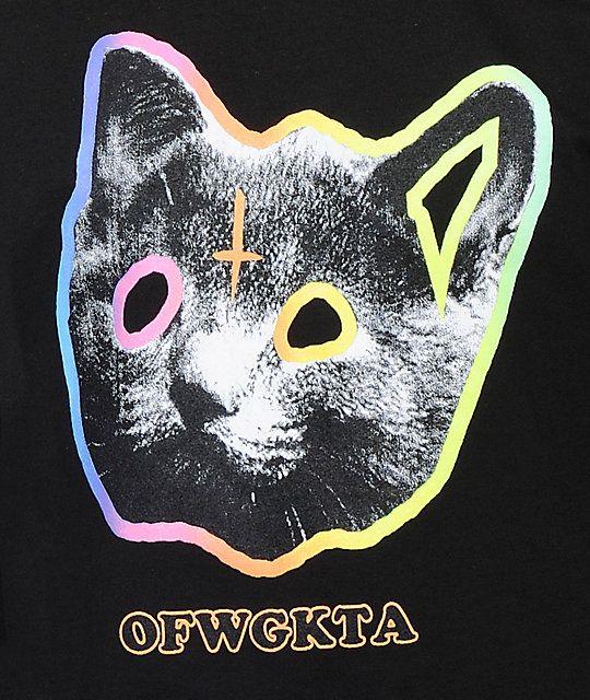 Odd Future Cat Logo - Odd Future OFWGKTA Tron Cat Black T-Shirt | Zumiez