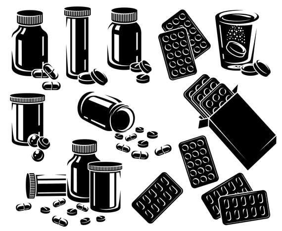 Clip Art Medicine Logo - Pill SVG Pill clipart Capsule SVG Health svg Medical