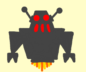 Evil Robot Logo - an evil robot drawing