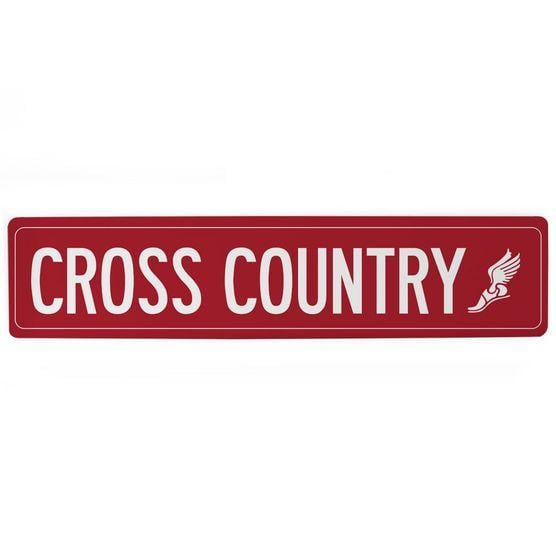 Cross Country Winged Foot Logo - Cross Country Aluminum Room Sign Country Winged Foot 4x18