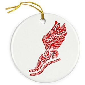 Cross Country Winged Foot Logo - Inspirational Words Winged Foot Cross Country Porcelain Ornaments ...