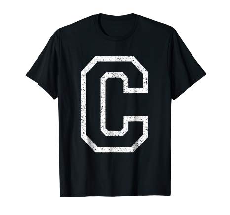 With Just Letter C Logo - Amazon.com: Huge Letter C - Distressed Collegiate Style - T Shirt ...