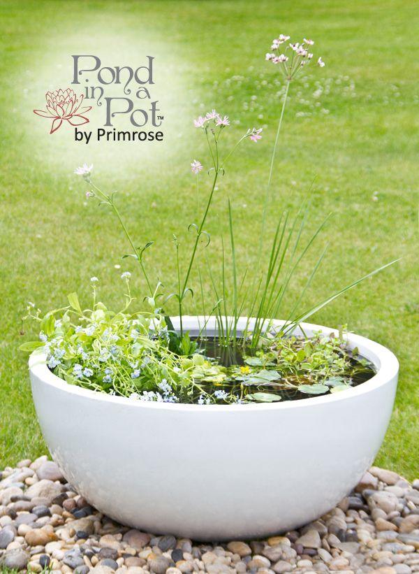 White Planters Logo - Wildlife Friendly White Pond-in-a-Pot Water Feature 72cm £149.99