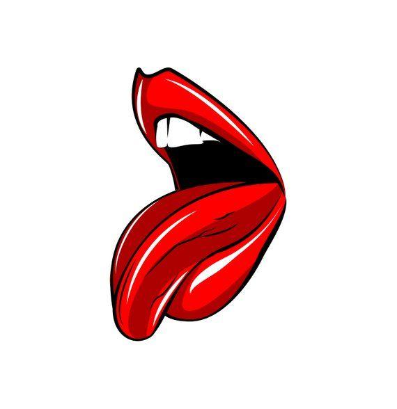 Red Lip and Toungue Logo - Sexy lips SVG Tongue Red lips Open mouth Female lips | Etsy