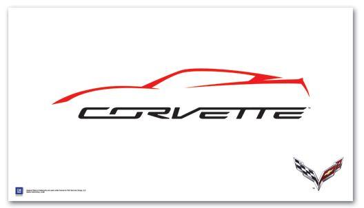 C7 Corvette Logo - C7 Corvette Outline Art Poster. Corvette History