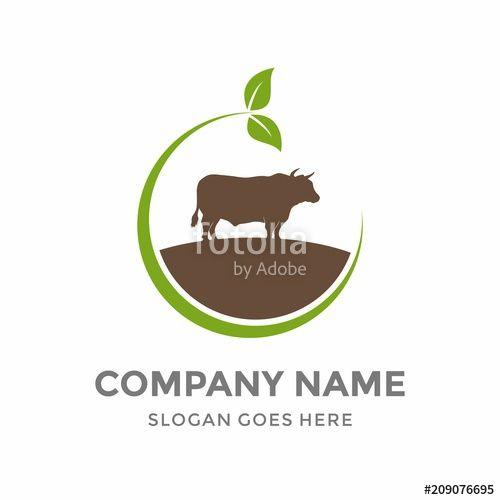 Cow Food Logo - Cow Food Milk Bull Silhouette Land Harvest Garden Organic Green ...