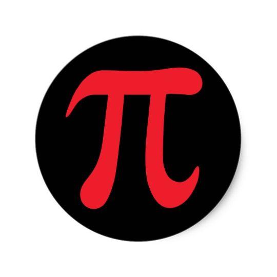 Red Pi Logo - Red pi mathematical symbol on black stickers