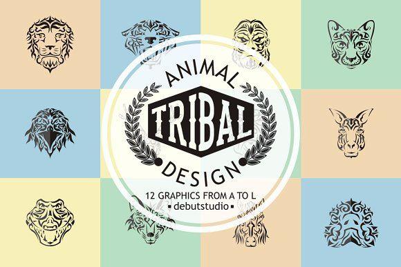 Tribal Animal Logo - A to L Animal Tribal Design ~ Illustrations ~ Creative Market