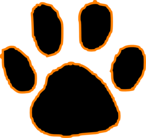 Orange and Black Tiger Logo - Black Tiger Paw Print With Orange Outline Clip Art at Clker.com ...
