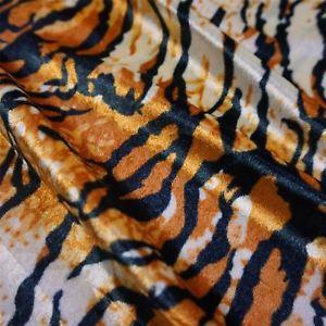 Orange and Black Tiger Logo - Orange & Black Tiger Stripe Animal Print Velvet Velour Fabric (Per ...
