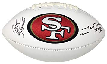 49ers Football Logo - Jerry Rice John Taylor Signed San Francisco 49ers Logo Football JSA