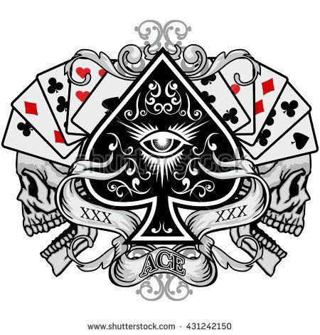 Ace of Spades White Star Logo - Gothic coat of arms with skull, and ace of spades grunge.vintage ...