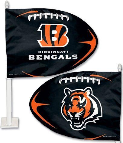 Orange and Black Tiger Logo - Cincinnati Bengals NFL Football Tiger Logo Black/Orange Car Flag