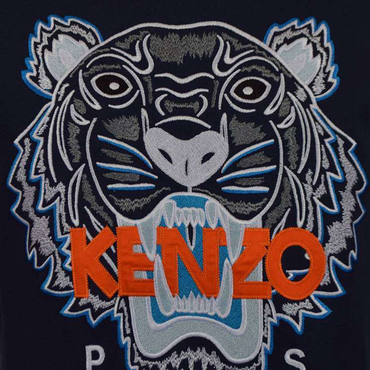 Orange and Black Tiger Logo - Kenzo Men, Simple Kenzo Sweatshirts, Men Kenzo Navy Orange Tiger