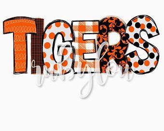 Orange and Black Tiger Logo - Orange black tiger | Etsy