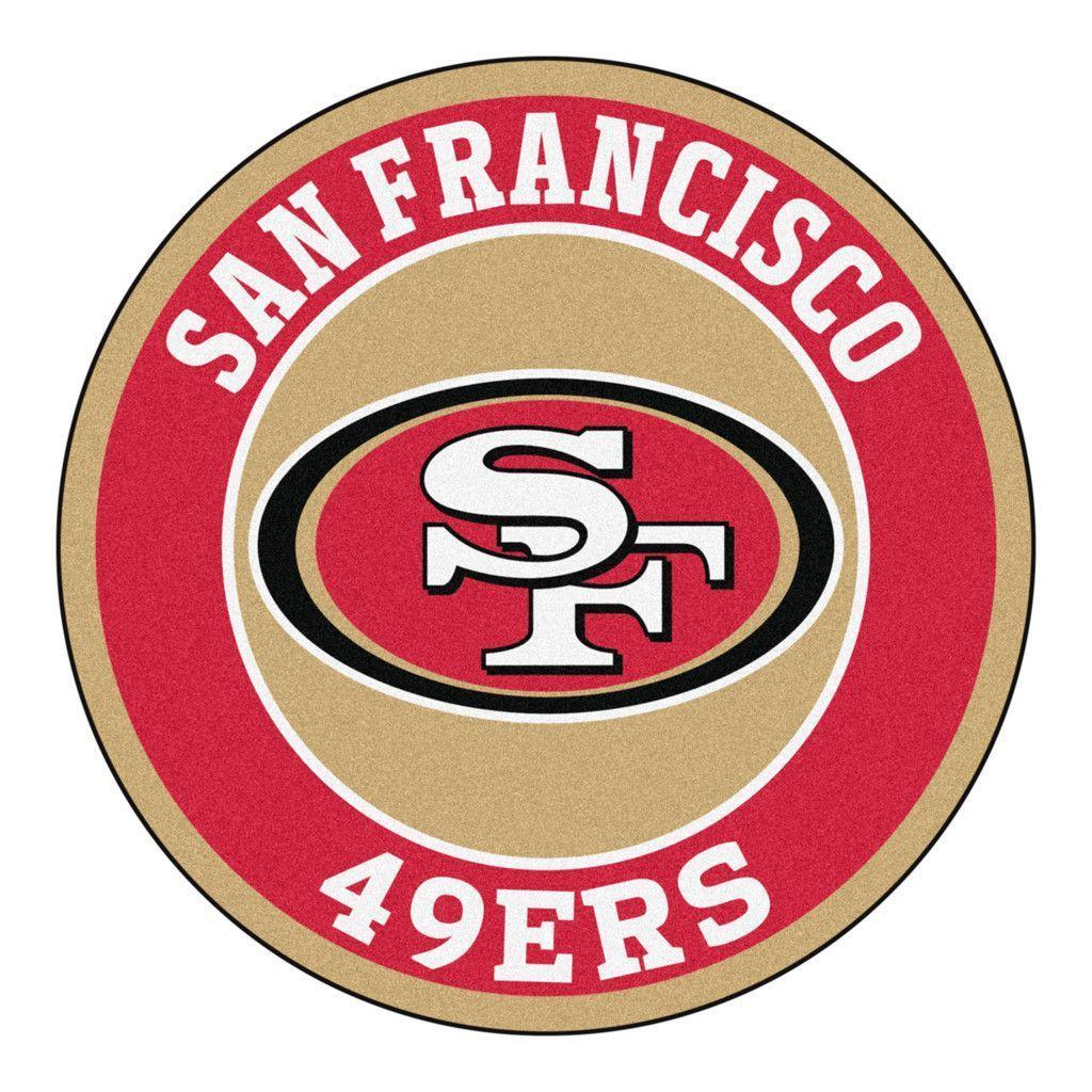 49ers Football Logo - San Francisco 49ers Team Emblem Throw Rug. My team's