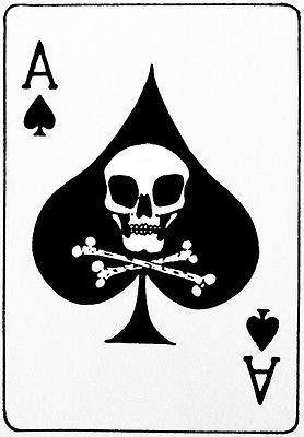 Ace of Spades White Star Logo - Vietnam War Era of Spades Death's Head Card