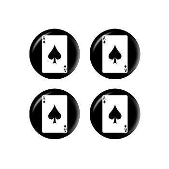 Ace of Spades White Star Logo - Playing Cards Ace of Spades Center Cap 3D Domed