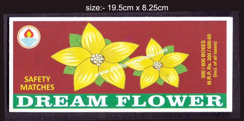 Dream Flower Logo - India Matchbox Labels Wrappers - Packet Labels Carton D Dream Flower