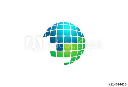 Data Globe Logo - sphere data technology globe logo this stock vector