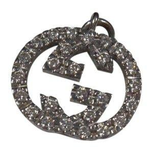 Gucci Diamond Logo - Gucci 18K White Gold Diamond Double G Icon Logo Pendant | Gucci ...